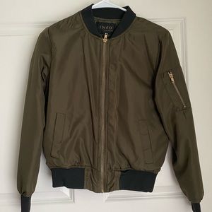 INSO Collection Olive Green Bomber Jacket